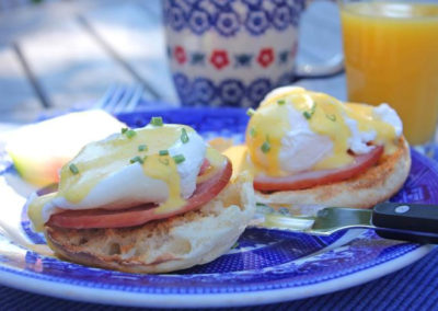 Eggs Benedict with Key Lime Hollandaise | Captain David Kelley House in Cape Cod Massachusetts