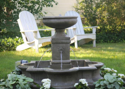 Garden Fountain | Captain David Kelley House Bed & Breakfast, Cape Cod