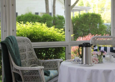 Coffee and Porch | Captain David Kelley House in Cape Cod Massachusetts